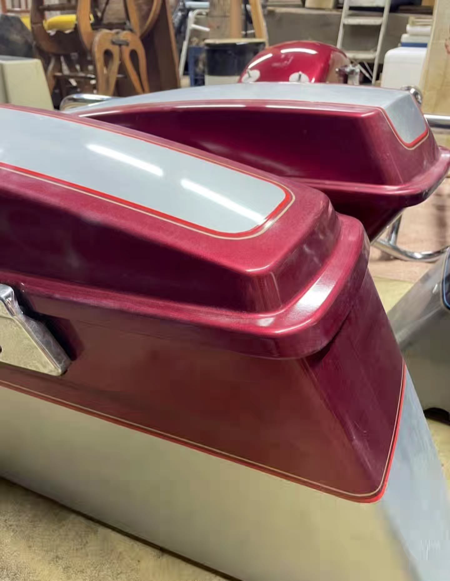 Harley-Davidson Deep Red Rear Fender & Saddlebags Set - Image 8